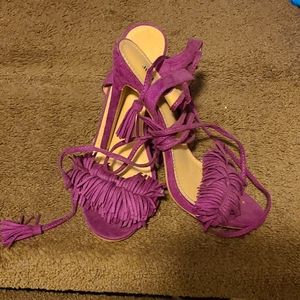 Women's Purple Strap Heel Sandle purple sizeUS11